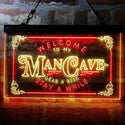 ADVPRO Welcome to My Man Cave Grab a Beer Stay a While Dual Color LED Neon Sign st6-i3979 - Red & Yellow