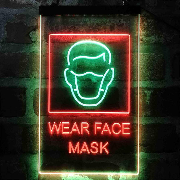 ADVPRO Wear Face Mask Required Notice  Dual Color LED Neon Sign st6-i3981 - Green & Red