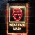 ADVPRO Wear Face Mask Required Notice  Dual Color LED Neon Sign st6-i3981 - Red & Yellow