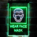ADVPRO Wear Face Mask Required Notice  Dual Color LED Neon Sign st6-i3981 - White & Green
