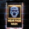 ADVPRO Wear Face Mask Required Notice  Dual Color LED Neon Sign st6-i3981 - White & Yellow