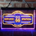 ADVPRO Route 66 Gasoline Dual Color LED Neon Sign st6-i3982 - Blue & Yellow