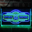 ADVPRO Route 66 Gasoline Dual Color LED Neon Sign st6-i3982 - Green & Blue