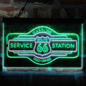 ADVPRO Route 66 Gasoline Dual Color LED Neon Sign st6-i3982 - White & Green