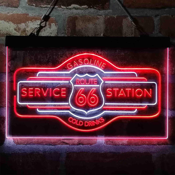 ADVPRO Route 66 Gasoline Dual Color LED Neon Sign st6-i3982 - White & Red