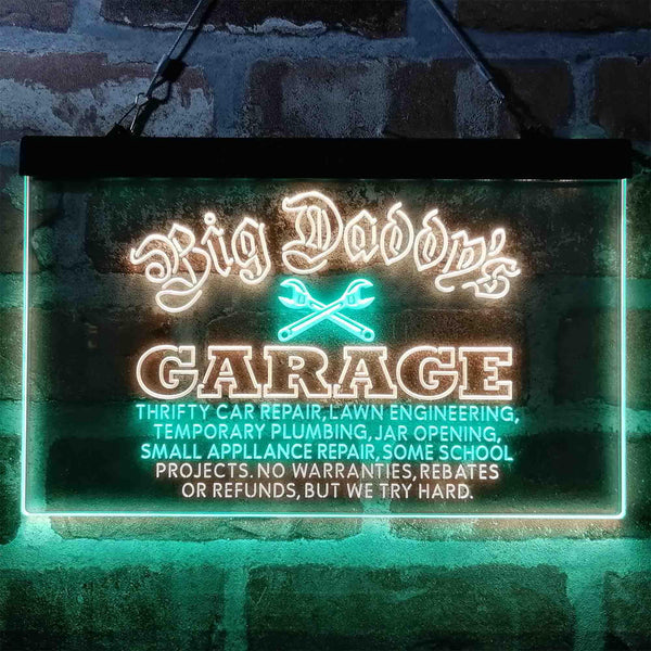 ADVPRO Big Daddy Garage Tools Dual Color LED Neon Sign st6-i3984 - Green & Yellow