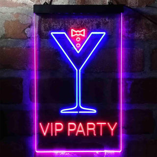 ADVPRO VIP Party Cocktail Glass Bowtie  Dual Color LED Neon Sign st6-i3986 - Blue & Red