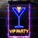 ADVPRO VIP Party Cocktail Glass Bowtie  Dual Color LED Neon Sign st6-i3986 - Blue & Yellow