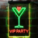 ADVPRO VIP Party Cocktail Glass Bowtie  Dual Color LED Neon Sign st6-i3986 - Green & Red