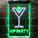 ADVPRO VIP Party Cocktail Glass Bowtie  Dual Color LED Neon Sign st6-i3986 - White & Green