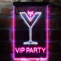 ADVPRO VIP Party Cocktail Glass Bowtie  Dual Color LED Neon Sign st6-i3986 - White & Purple