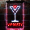 ADVPRO VIP Party Cocktail Glass Bowtie  Dual Color LED Neon Sign st6-i3986 - White & Red