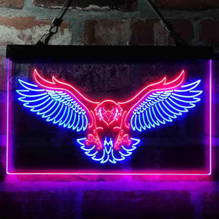 ADVPRO Eagle Catching Animals Flying Display Dual Color LED Neon Sign st6-i3987 - Blue & Red