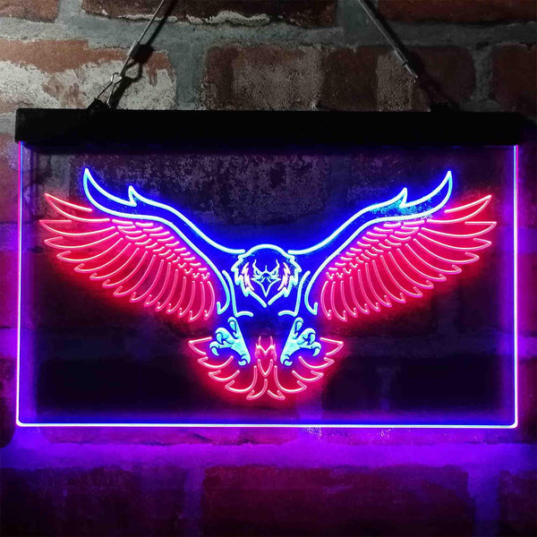 ADVPRO Eagle Catching Animals Flying Display Dual Color LED Neon Sign st6-i3987 - Red & Blue