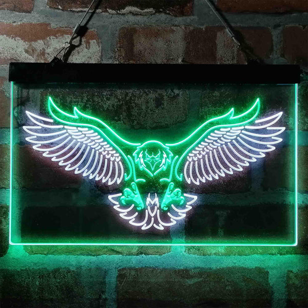 ADVPRO Eagle Catching Animals Flying Display Dual Color LED Neon Sign st6-i3987 - White & Green