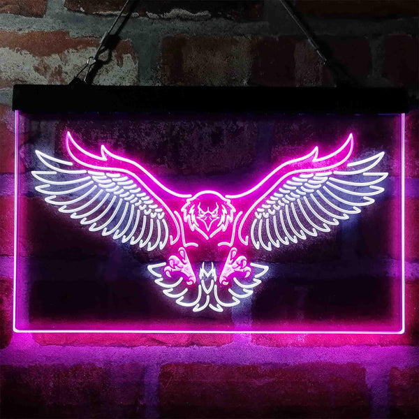 ADVPRO Eagle Catching Animals Flying Display Dual Color LED Neon Sign st6-i3987 - White & Purple