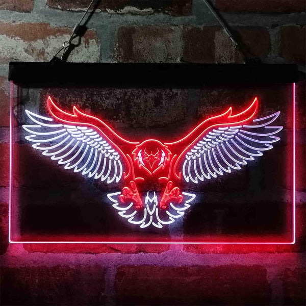 ADVPRO Eagle Catching Animals Flying Display Dual Color LED Neon Sign st6-i3987 - White & Red