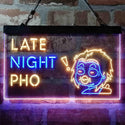 ADVPRO Late Night Pho Vietnam Noodles Dual Color LED Neon Sign st6-i3988 - Blue & Yellow