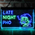 ADVPRO Late Night Pho Vietnam Noodles Dual Color LED Neon Sign st6-i3988 - Green & Blue