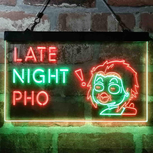 ADVPRO Late Night Pho Vietnam Noodles Dual Color LED Neon Sign st6-i3988 - Green & Red