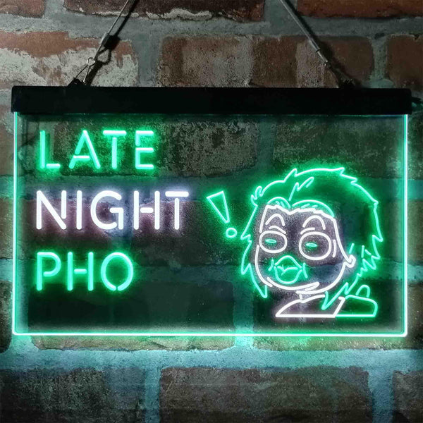 ADVPRO Late Night Pho Vietnam Noodles Dual Color LED Neon Sign st6-i3988 - White & Green