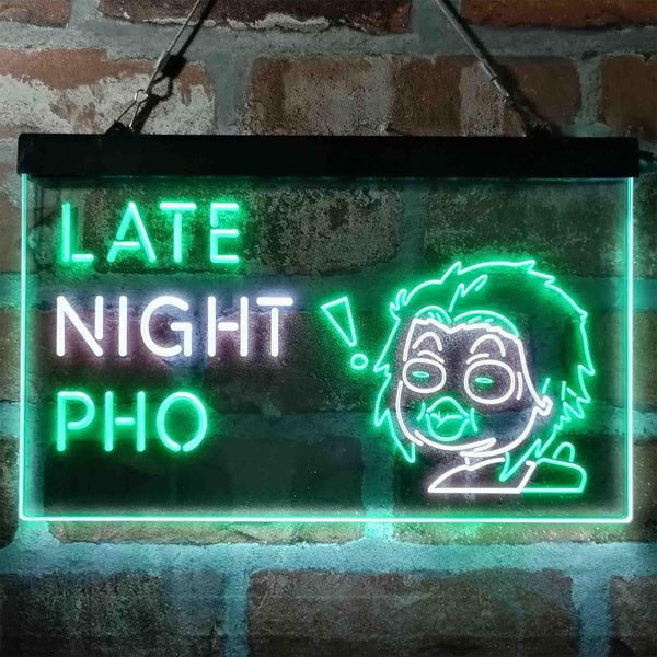 ADVPRO Late Night Pho Vietnam Noodles Dual Color LED Neon Sign st6-i3988 - White & Green