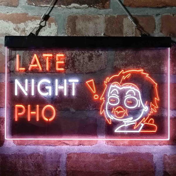ADVPRO Late Night Pho Vietnam Noodles Dual Color LED Neon Sign st6-i3988 - White & Orange