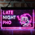 ADVPRO Late Night Pho Vietnam Noodles Dual Color LED Neon Sign st6-i3988 - White & Purple