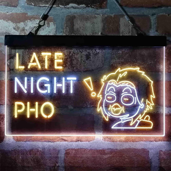 ADVPRO Late Night Pho Vietnam Noodles Dual Color LED Neon Sign st6-i3988 - White & Yellow