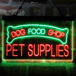 ADVPRO Dog Food Shop Pet Supplies Dual Color LED Neon Sign st6-i3989 - Green & Red