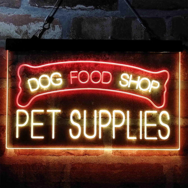 ADVPRO Dog Food Shop Pet Supplies Dual Color LED Neon Sign st6-i3989 - Red & Yellow