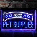 ADVPRO Dog Food Shop Pet Supplies Dual Color LED Neon Sign st6-i3989 - White & Blue
