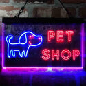 ADVPRO Pet Shop Dog Cat Animals Dual Color LED Neon Sign st6-i3990 - Blue & Red