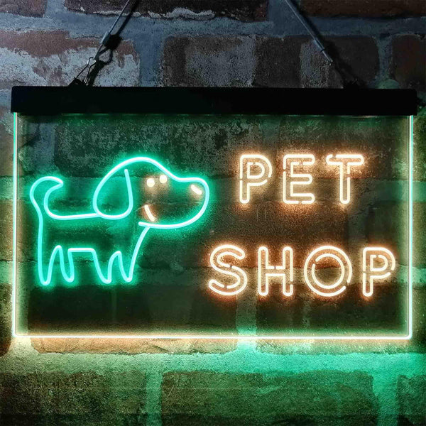 ADVPRO Pet Shop Dog Cat Animals Dual Color LED Neon Sign st6-i3990 - Green & Yellow