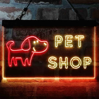 ADVPRO Pet Shop Dog Cat Animals Dual Color LED Neon Sign st6-i3990 - Red & Yellow