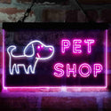 ADVPRO Pet Shop Dog Cat Animals Dual Color LED Neon Sign st6-i3990 - White & Purple