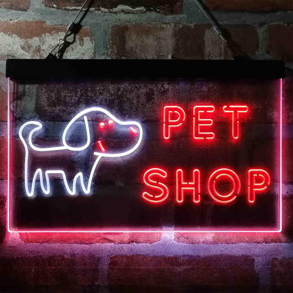 ADVPRO Pet Shop Dog Cat Animals Dual Color LED Neon Sign st6-i3990 - White & Red