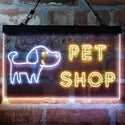 ADVPRO Pet Shop Dog Cat Animals Dual Color LED Neon Sign st6-i3990 - White & Yellow