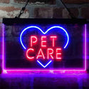 ADVPRO Pet Care Grooming Heart Dual Color LED Neon Sign st6-i3991 - Blue & Red