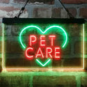 ADVPRO Pet Care Grooming Heart Dual Color LED Neon Sign st6-i3991 - Green & Red
