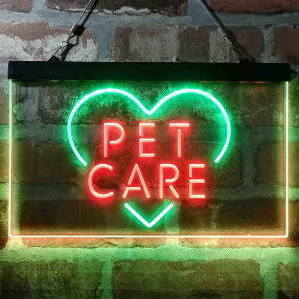 ADVPRO Pet Care Grooming Heart Dual Color LED Neon Sign st6-i3991 - Green & Red