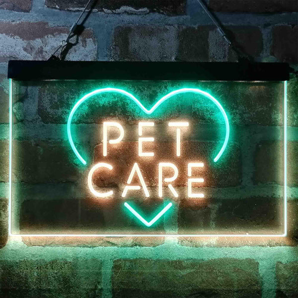 ADVPRO Pet Care Grooming Heart Dual Color LED Neon Sign st6-i3991 - Green & Yellow