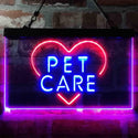 ADVPRO Pet Care Grooming Heart Dual Color LED Neon Sign st6-i3991 - Red & Blue