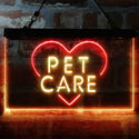 ADVPRO Pet Care Grooming Heart Dual Color LED Neon Sign st6-i3991 - Red & Yellow