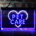 ADVPRO Pet Care Grooming Heart Dual Color LED Neon Sign st6-i3991 - White & Blue