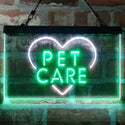 ADVPRO Pet Care Grooming Heart Dual Color LED Neon Sign st6-i3991 - White & Green