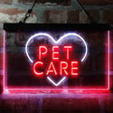 ADVPRO Pet Care Grooming Heart Dual Color LED Neon Sign st6-i3991 - White & Red