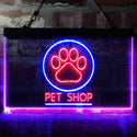 ADVPRO Paw Print Pet Shop Dual Color LED Neon Sign st6-i3992 - Blue & Red