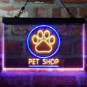 ADVPRO Paw Print Pet Shop Dual Color LED Neon Sign st6-i3992 - Blue & Yellow