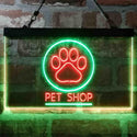 ADVPRO Paw Print Pet Shop Dual Color LED Neon Sign st6-i3992 - Green & Red